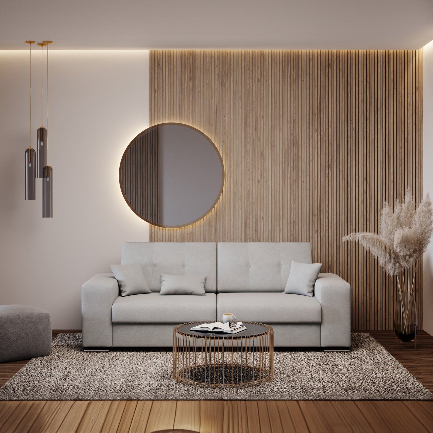 Divano Giove in morbido tessuto impermeabile T02 beige