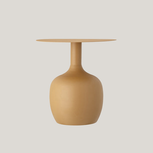 Ayah tavolino decorativo di design rotondo in metallo giallo caldo