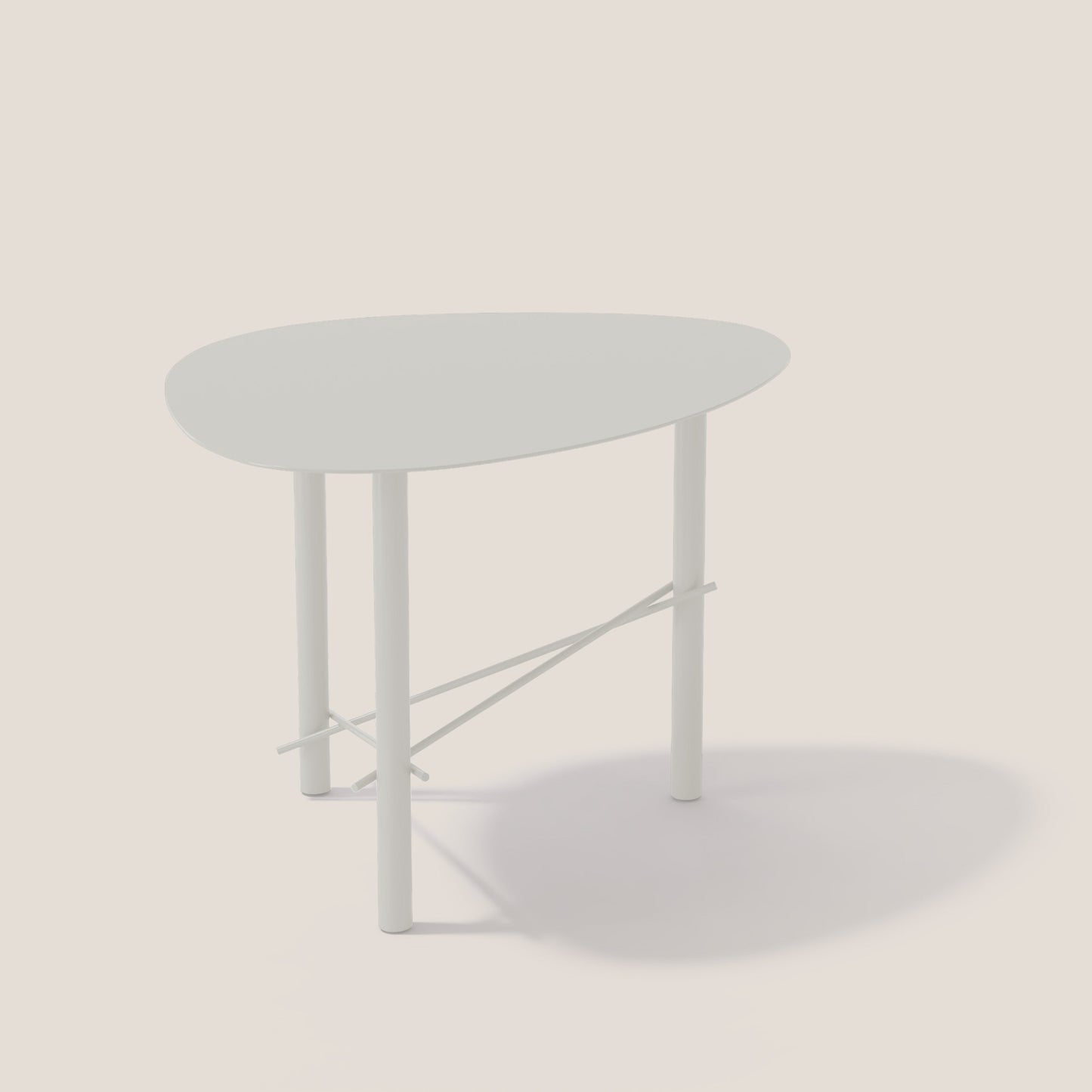 Cookie tavolino alto da salotto in metallo bianco