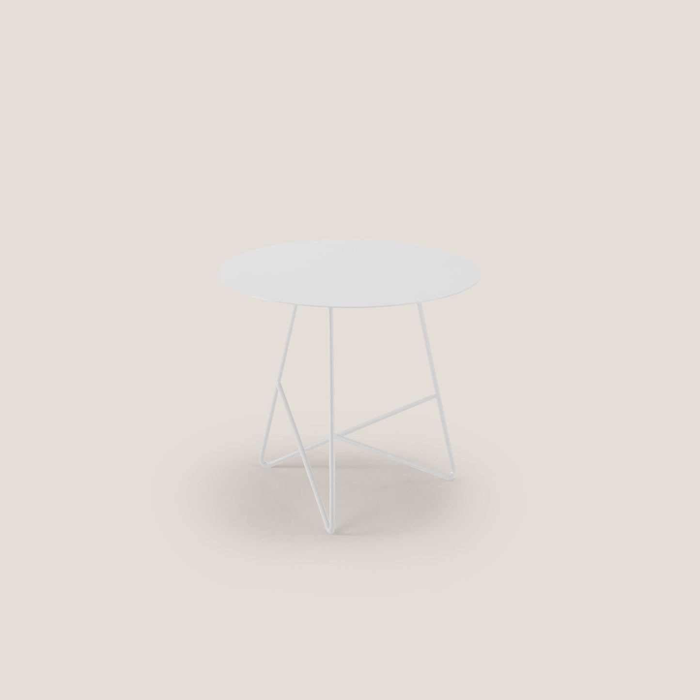 Ermione tavolino rotondo da salotto in metallo h44 bianco