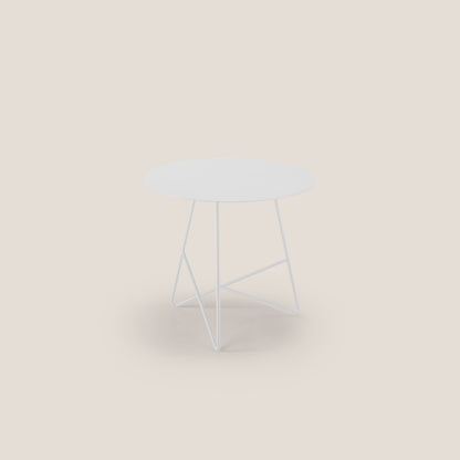 Ermione tavolino rotondo da salotto in metallo h44 bianco