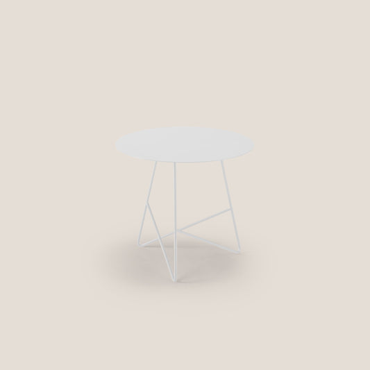 Ermione tavolino rotondo da salotto in metallo h44 bianco