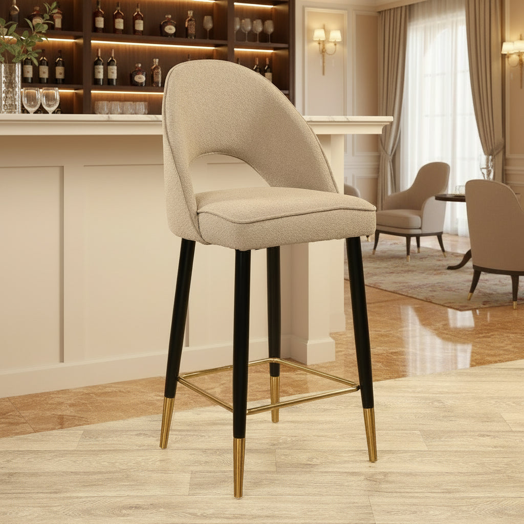 Massena - Sgabello da bar Bouclé