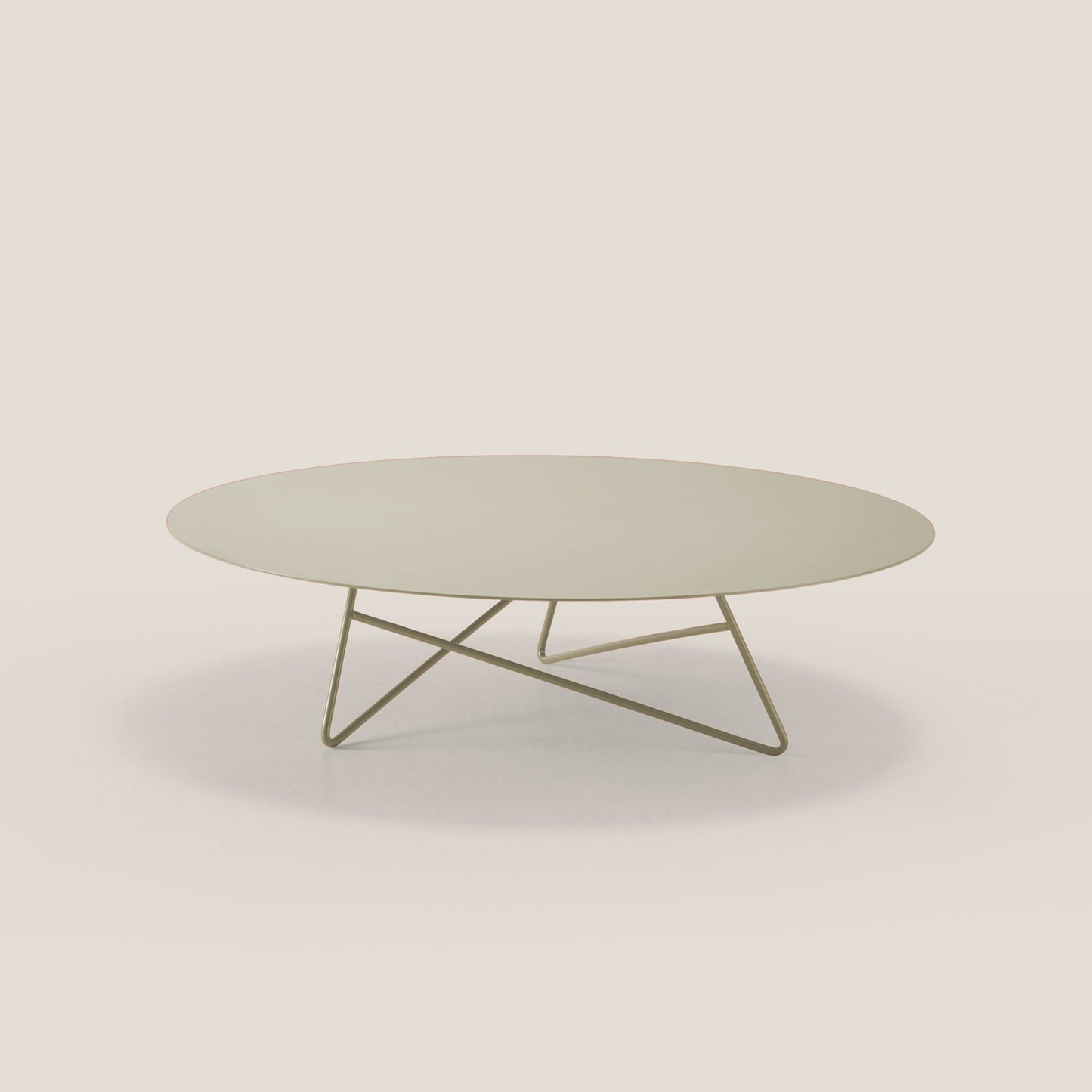 Ermione tavolino basso rotondo da salotto in metallo h25 canapa