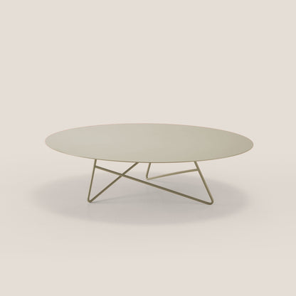 Ermione tavolino basso rotondo da salotto in metallo h25 canapa