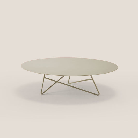 Ermione tavolino basso rotondo da salotto in metallo h25 canapa