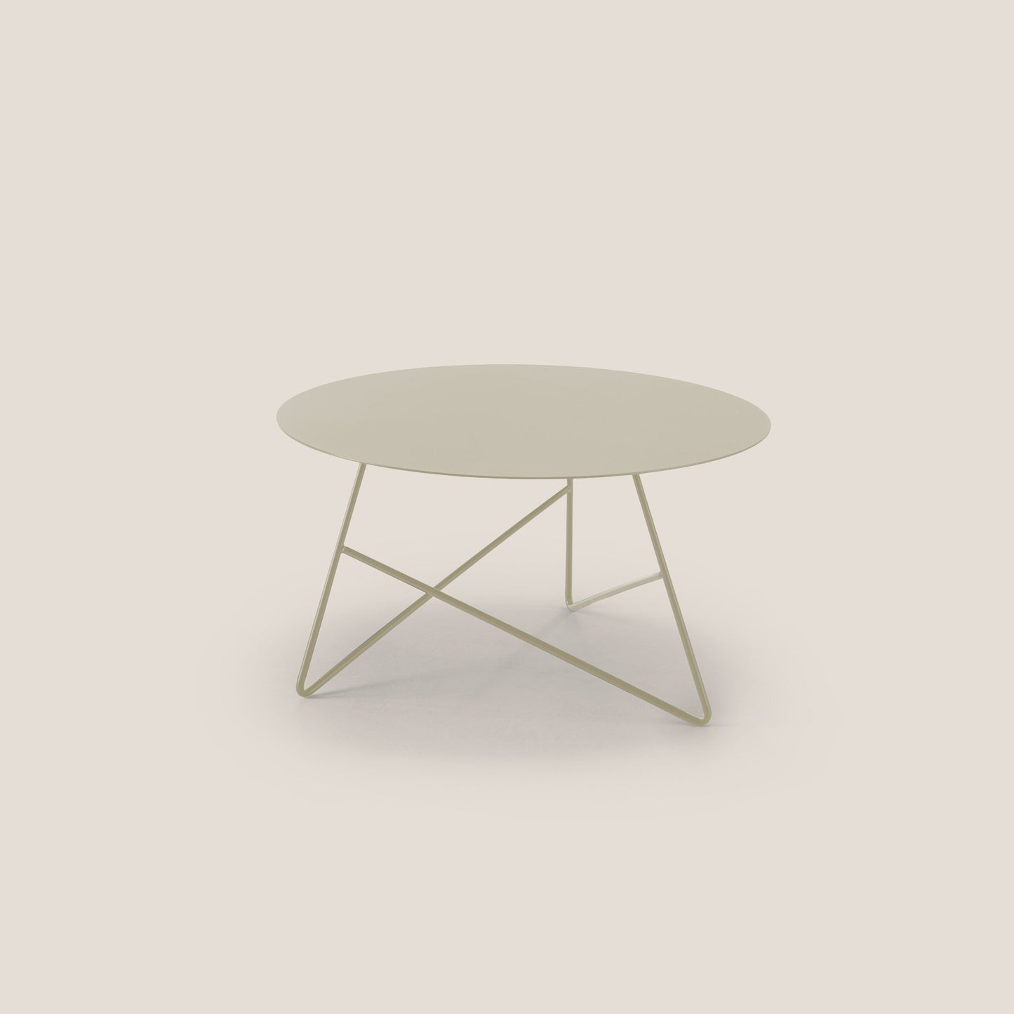 Ermione tavolino rotondo da salotto in metallo h35 canapa