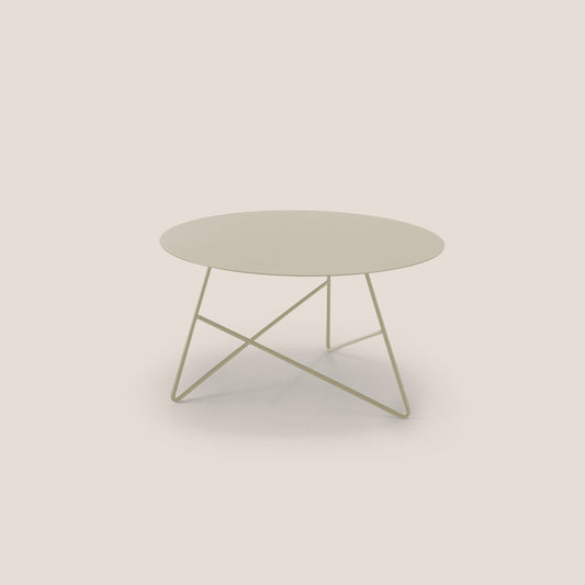 Ermione tavolino rotondo da salotto in metallo h35 canapa