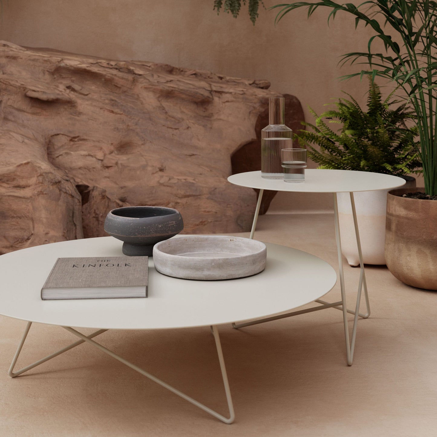 Ermione tavolino rotondo da salotto in metallo h35 oro