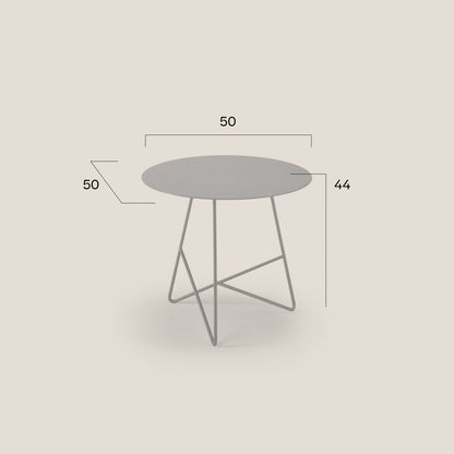 Ermione tavolino rotondo da salotto in metallo h44 pioggia