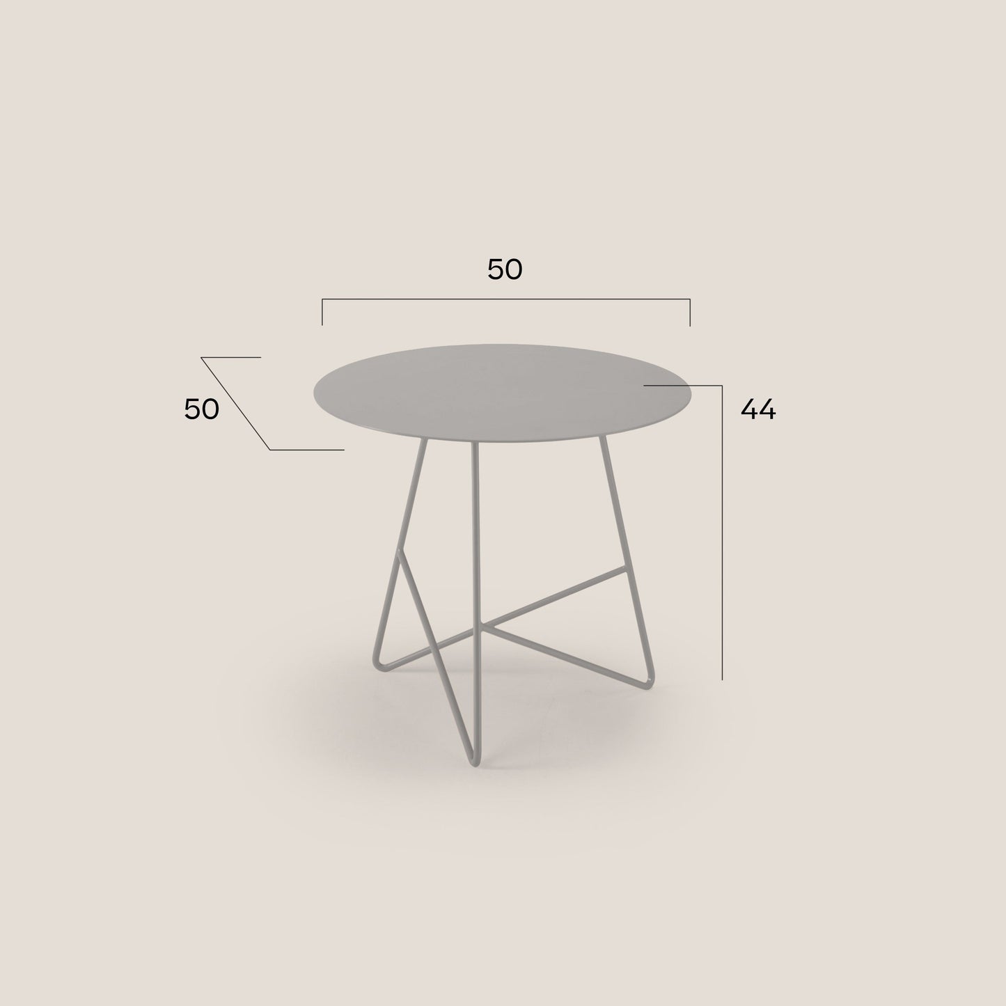 Ermione tavolino rotondo da salotto in metallo h44 grafite