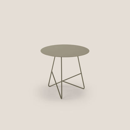 Ermione tavolino rotondo da salotto in metallo h44 fango