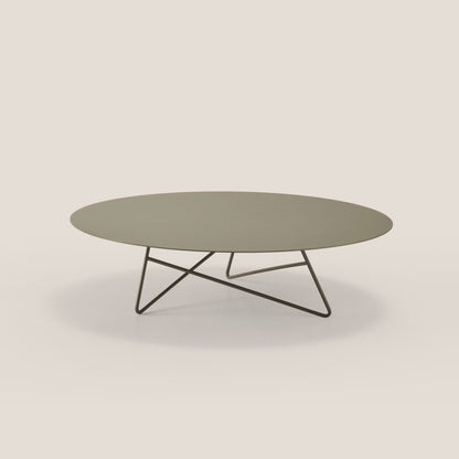 Ermione tavolino basso rotondo da salotto in metallo h25 fango