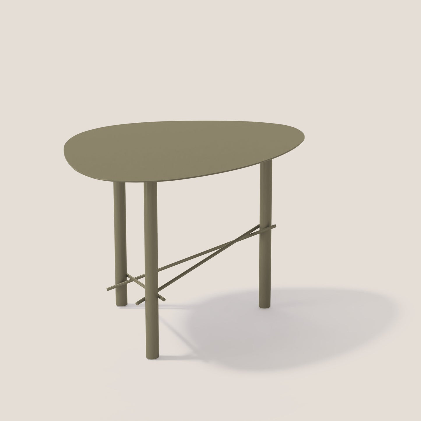 Cookie alto tavolino da salotto in metallo fango