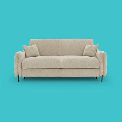 Gregory Divano letto con materasso h18 cm in microfibra effetto velluto impermeabile T09 beige 