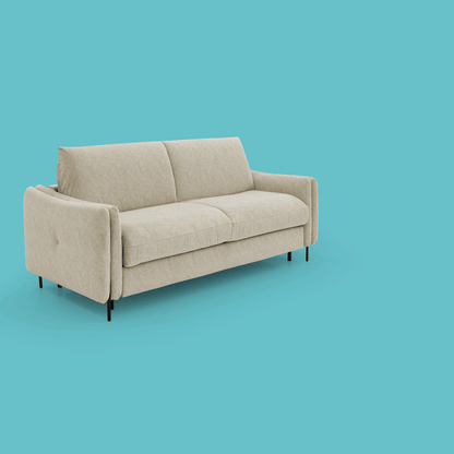 Gregory Divano letto con materasso h18 cm in microfibra effetto velluto impermeabile T09 beige 