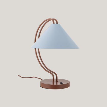 Janya lampada da tavolo in metallo rosso e blu