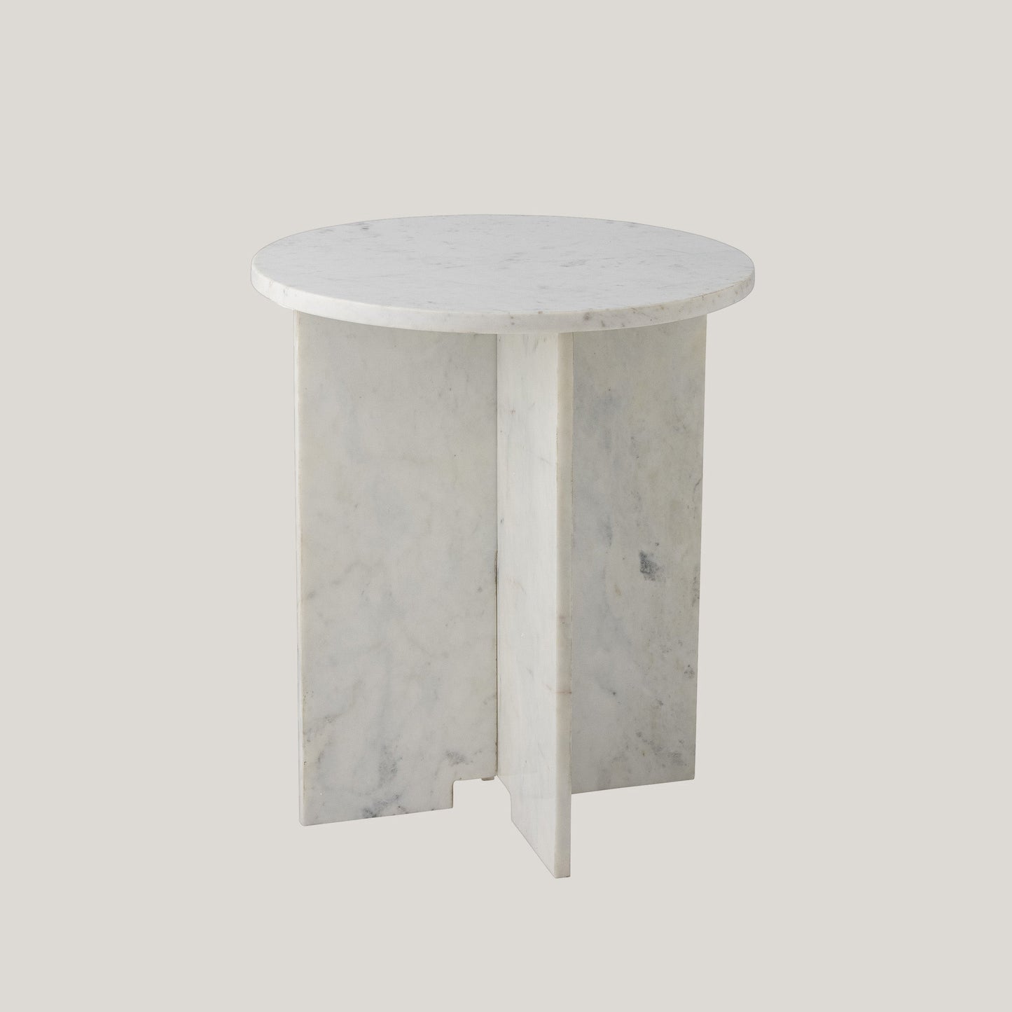 Jasmia tavolino tondo in marmo bianco