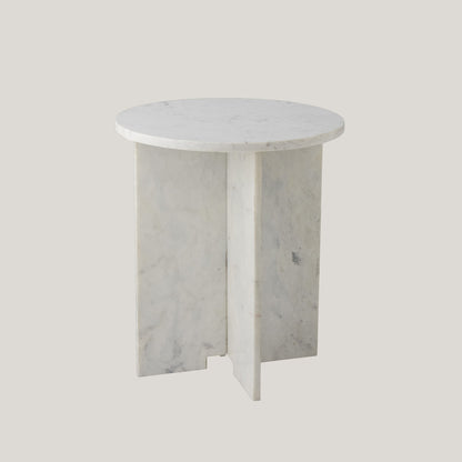 Jasmia tavolino tondo in marmo bianco