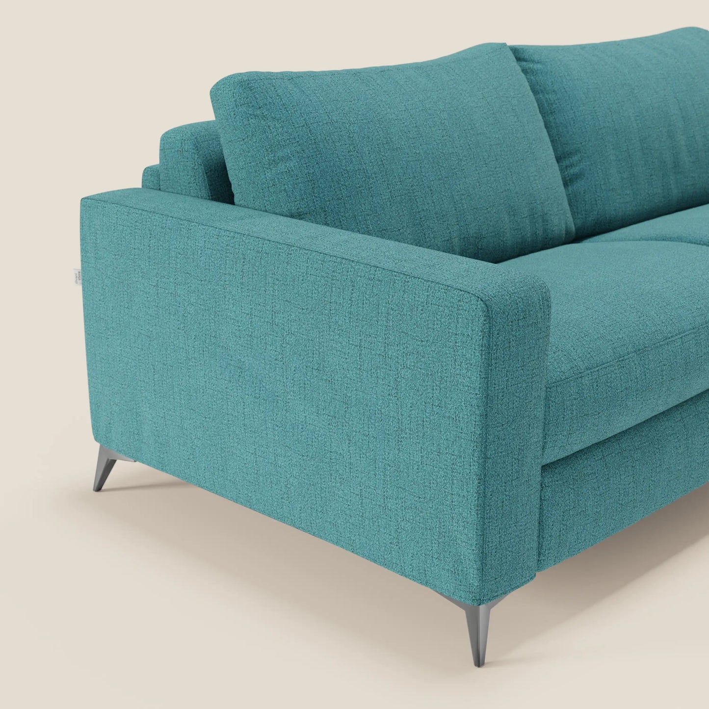 Alaya Divano letto matrimoniale dai morbidi cuscini in tessuto impermeabile T03 azzurro