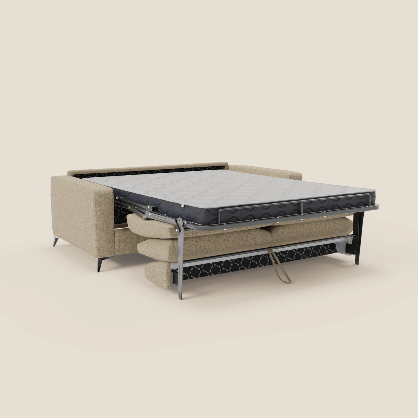 Alaya Divano letto matrimoniale dai morbidi cuscini in tessuto impermeabile T03 beige