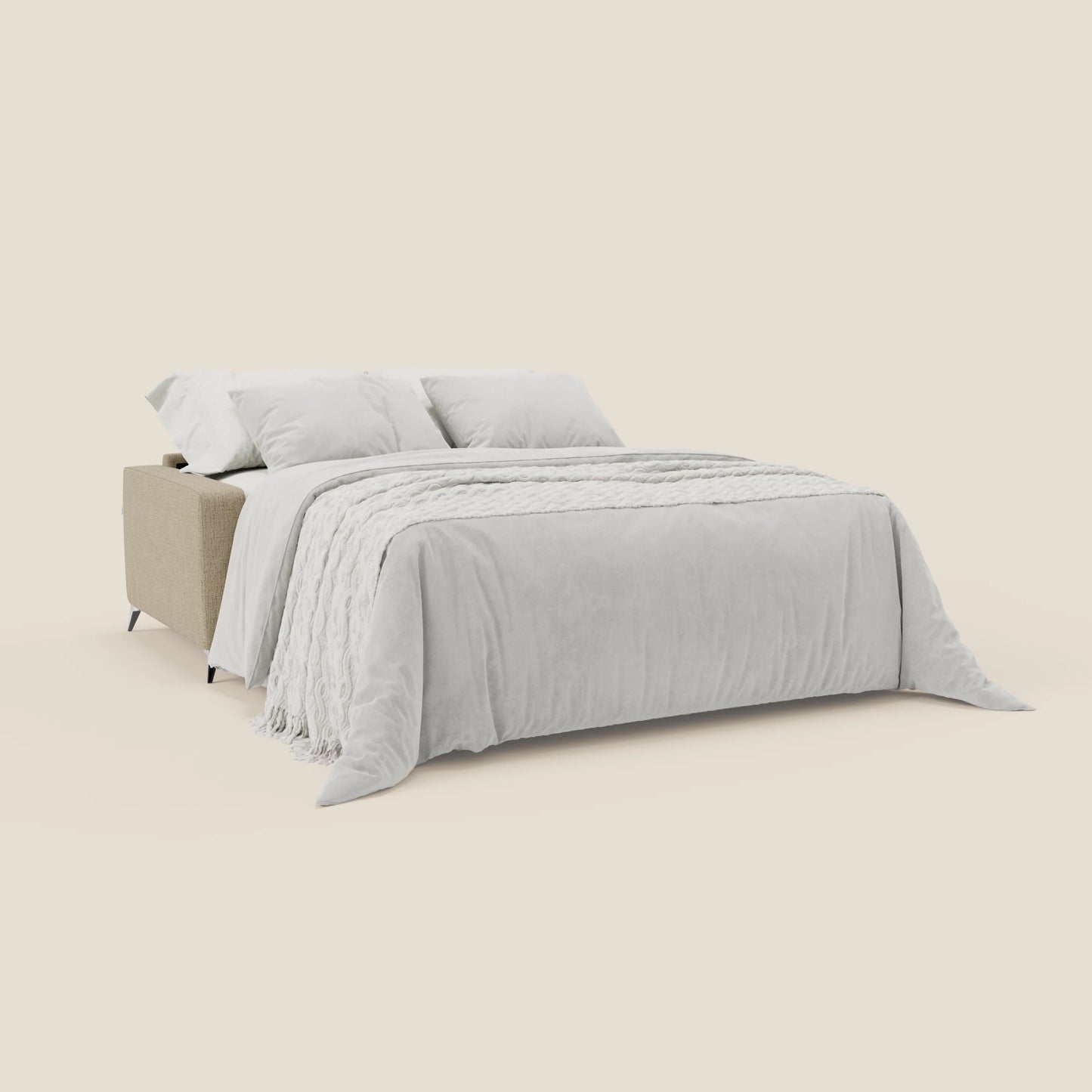 Alaya Divano letto matrimoniale dai morbidi cuscini in tessuto impermeabile T03 beige