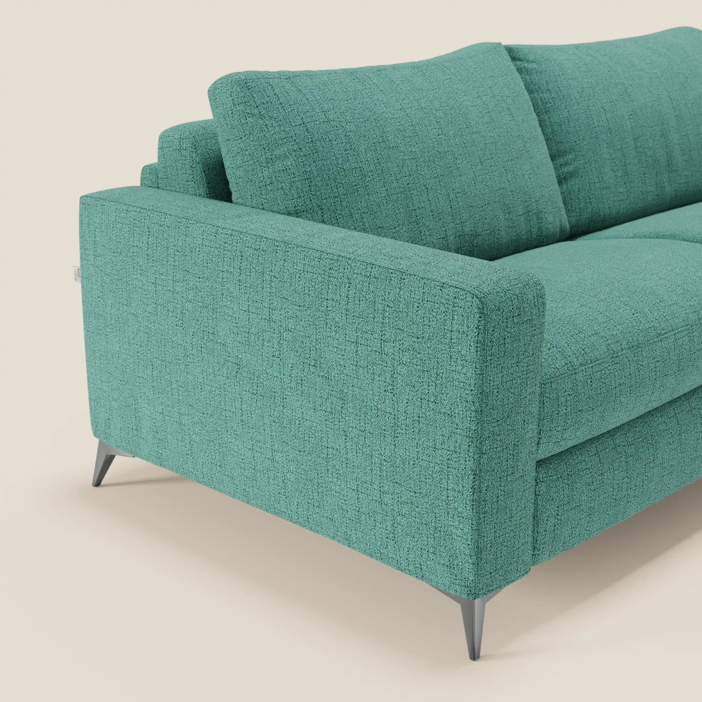 Alaya Divano letto matrimoniale dai morbidi cuscini in tessuto impermeabile T03 verde acqua