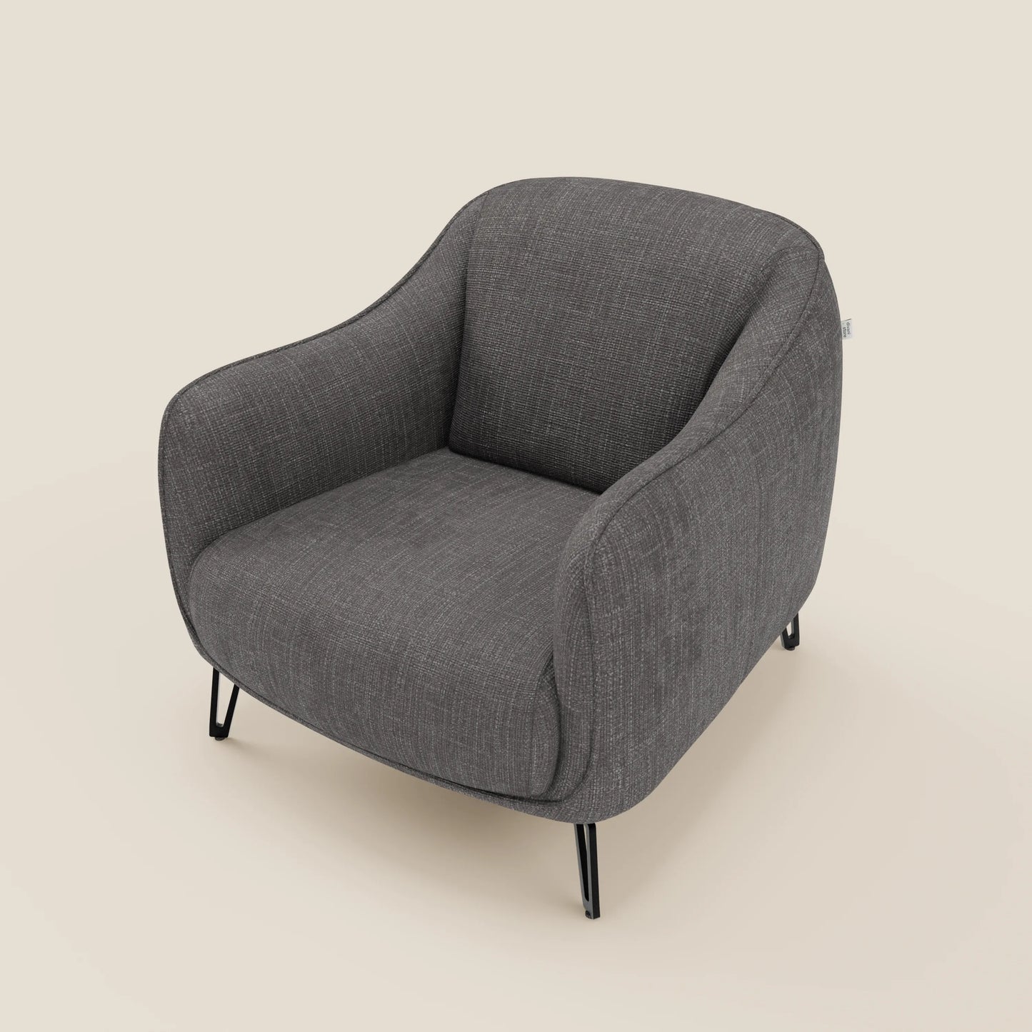 Avela Poltroncina dal comfort senza tempo in morbido tessuto impermeabile T06 antracite