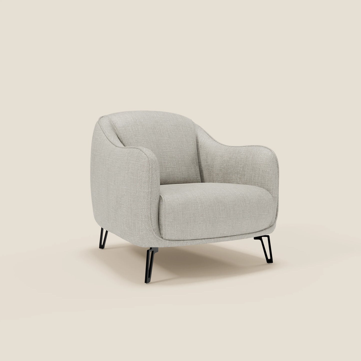 Avela Poltroncina dal comfort senza tempo in morbido tessuto impermeabile T06 grigio chiaro