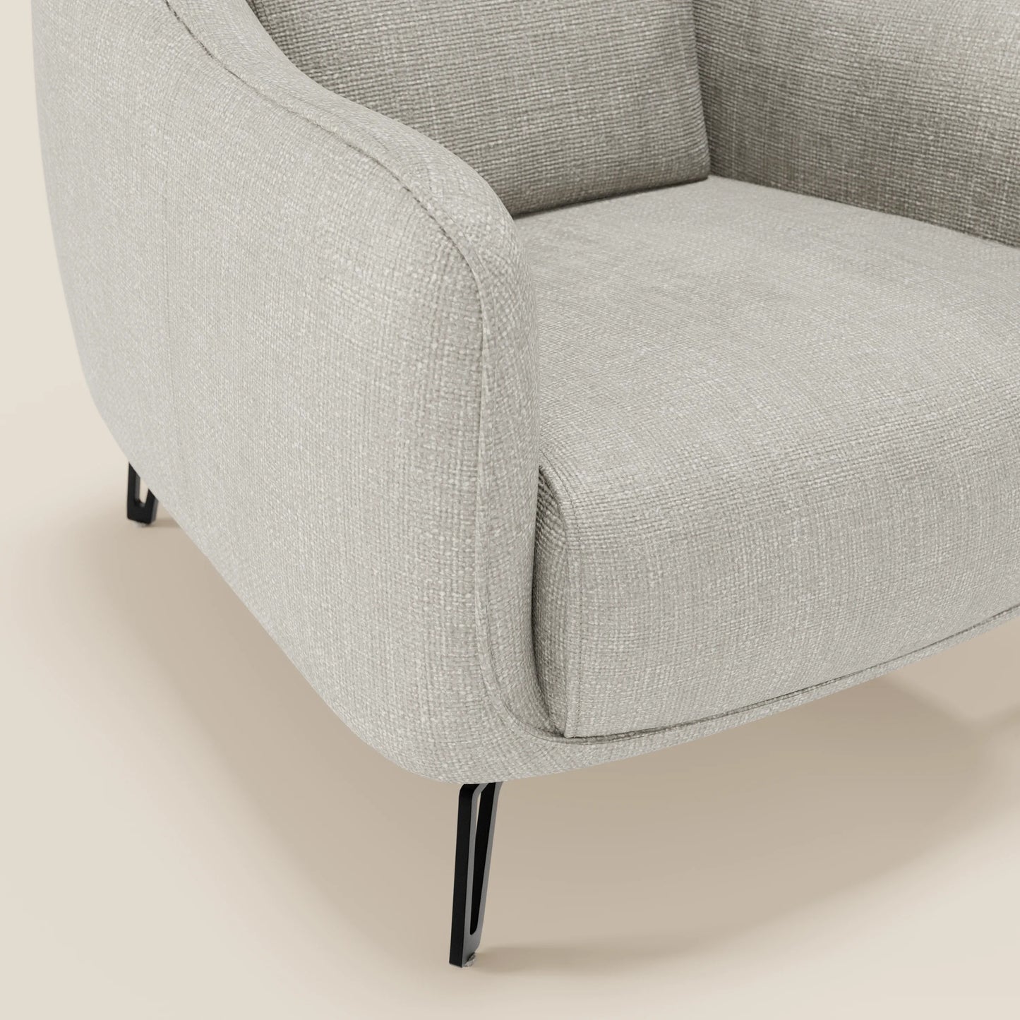 Avela Poltroncina dal comfort senza tempo in morbido tessuto impermeabile T06 grigio chiaro