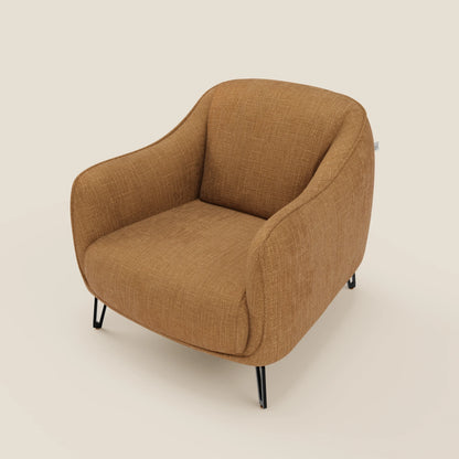 Avela Poltroncina dal comfort senza tempo in morbido tessuto impermeabile T06 ocra