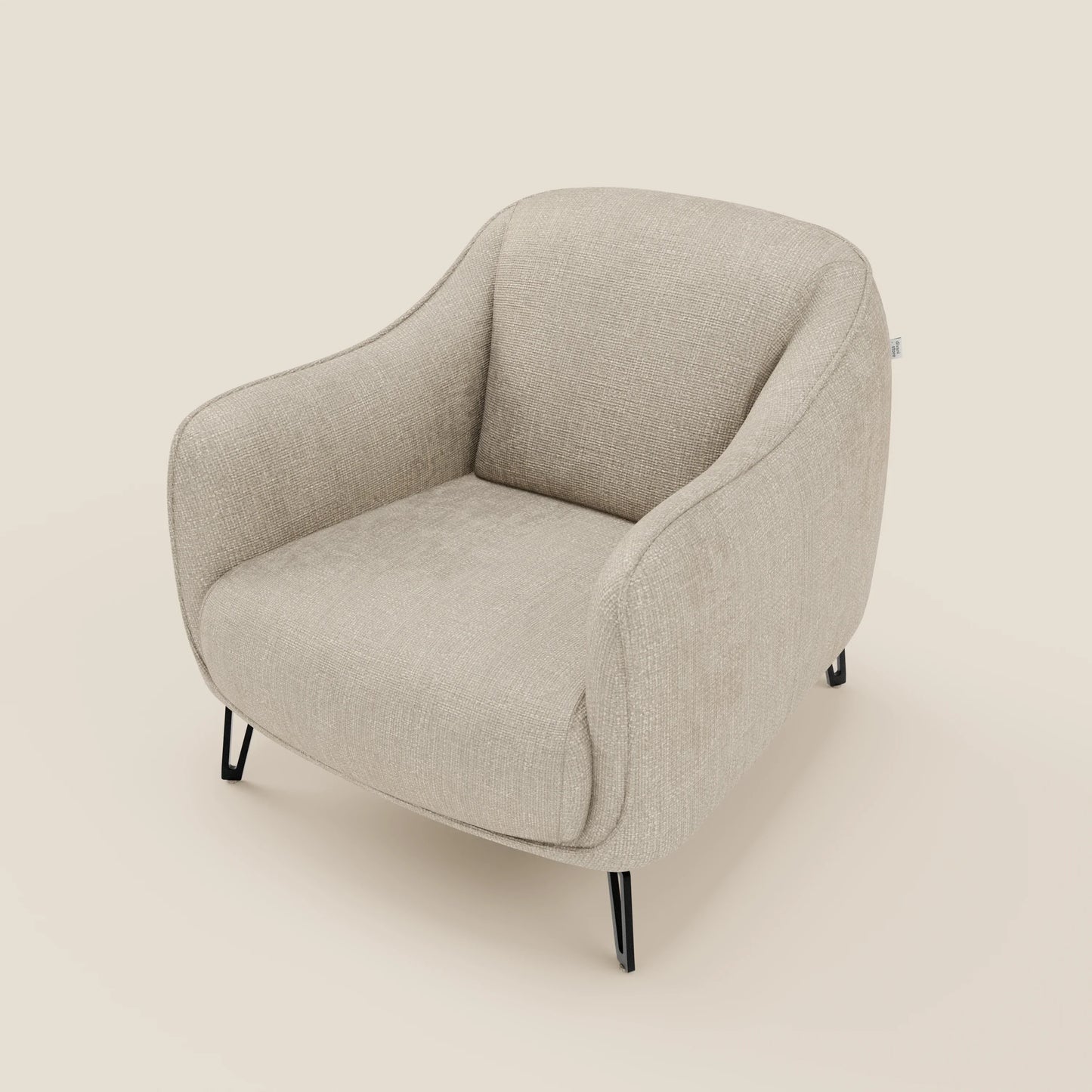 Avela Poltroncina dal comfort senza tempo in morbido tessuto impermeabile T06 panna