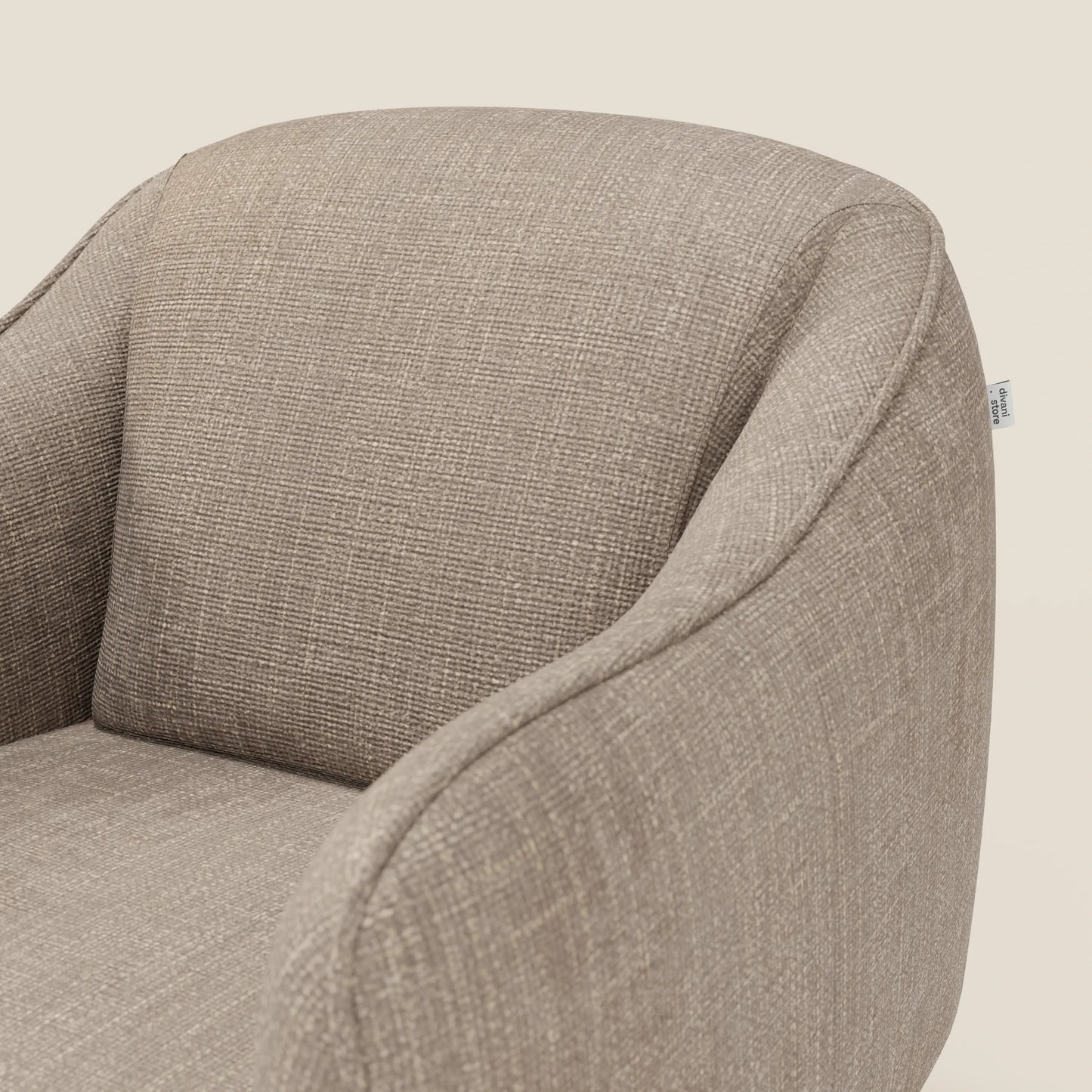 Avela Poltroncina dal comfort senza tempo in morbido tessuto impermeabile T06 tortora