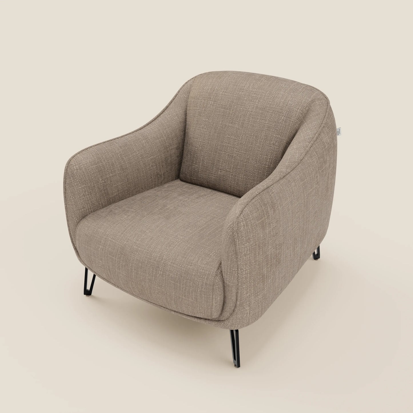 Avela Poltroncina dal comfort senza tempo in morbido tessuto impermeabile T06 tortora