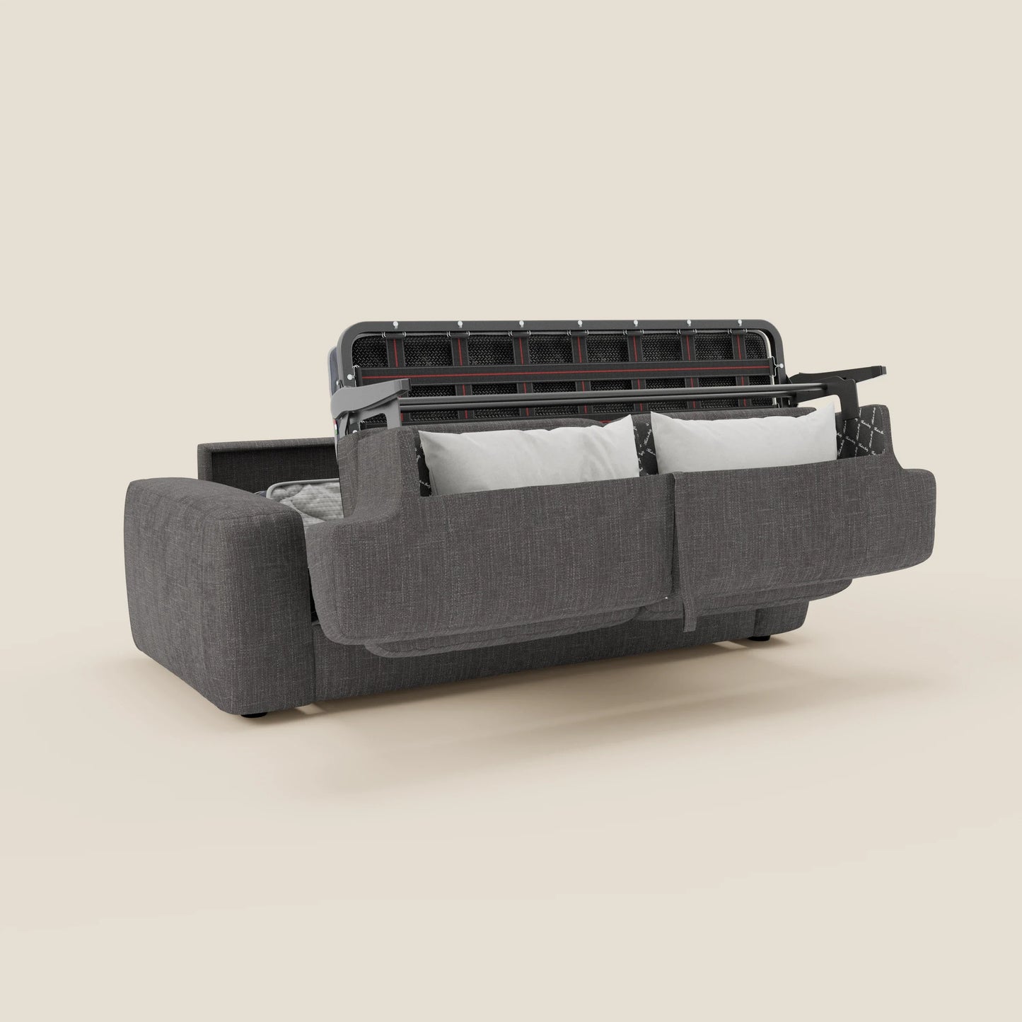 Cloud Divano letto materasso H17 cm dai morbidi cuscini in tessuto impermeabile T06 antracite 