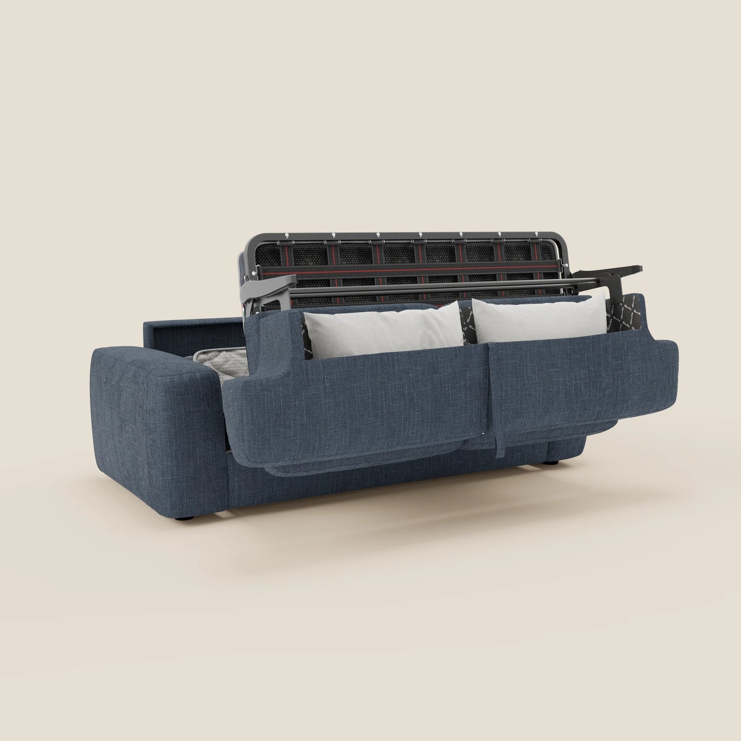 Cloud Divano letto materasso H17 cm dai morbidi cuscini in tessuto impermeabile T06 blu 