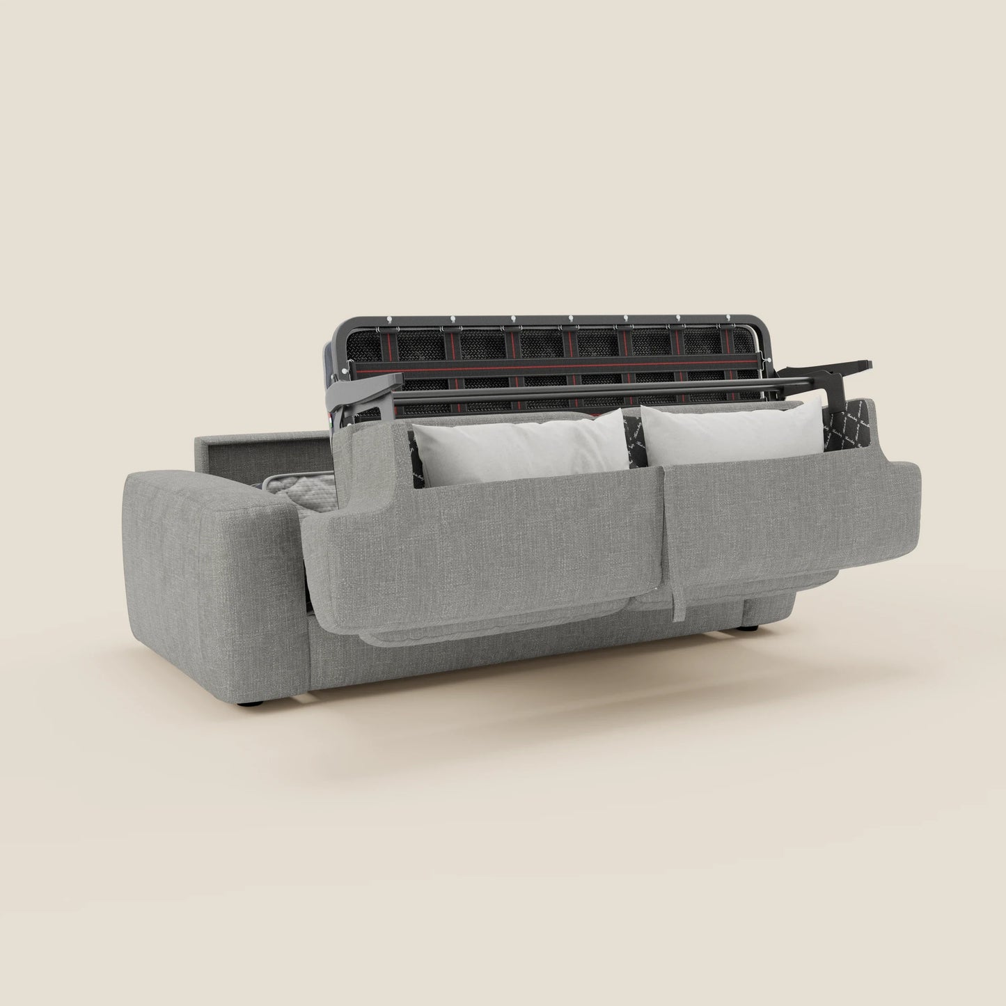 Cloud Divano letto materasso H17 cm dai morbidi cuscini in tessuto impermeabile T06 grigio 