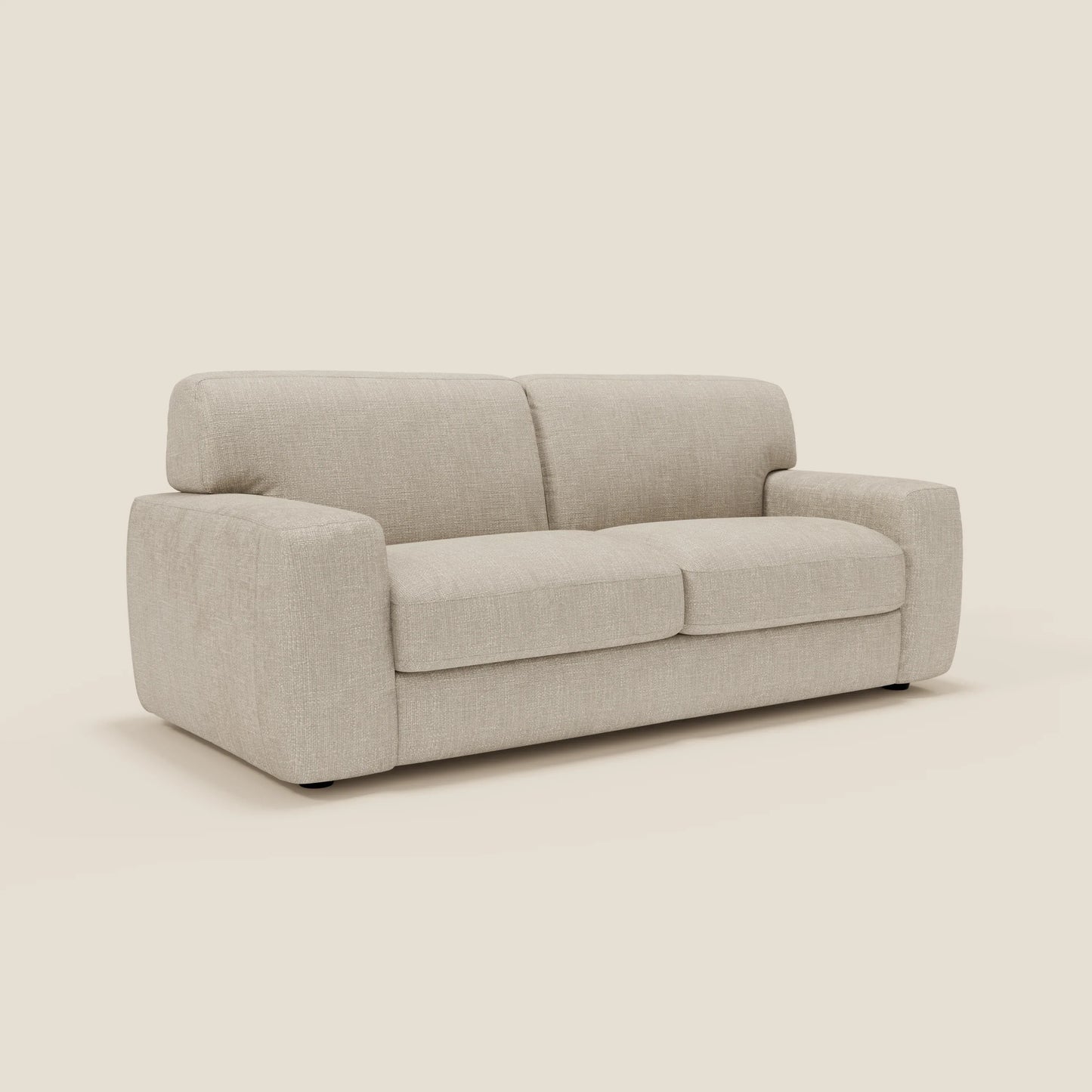 Cloud Divano letto materasso H17 cm dai morbidi cuscini in tessuto impermeabile T06 panna 