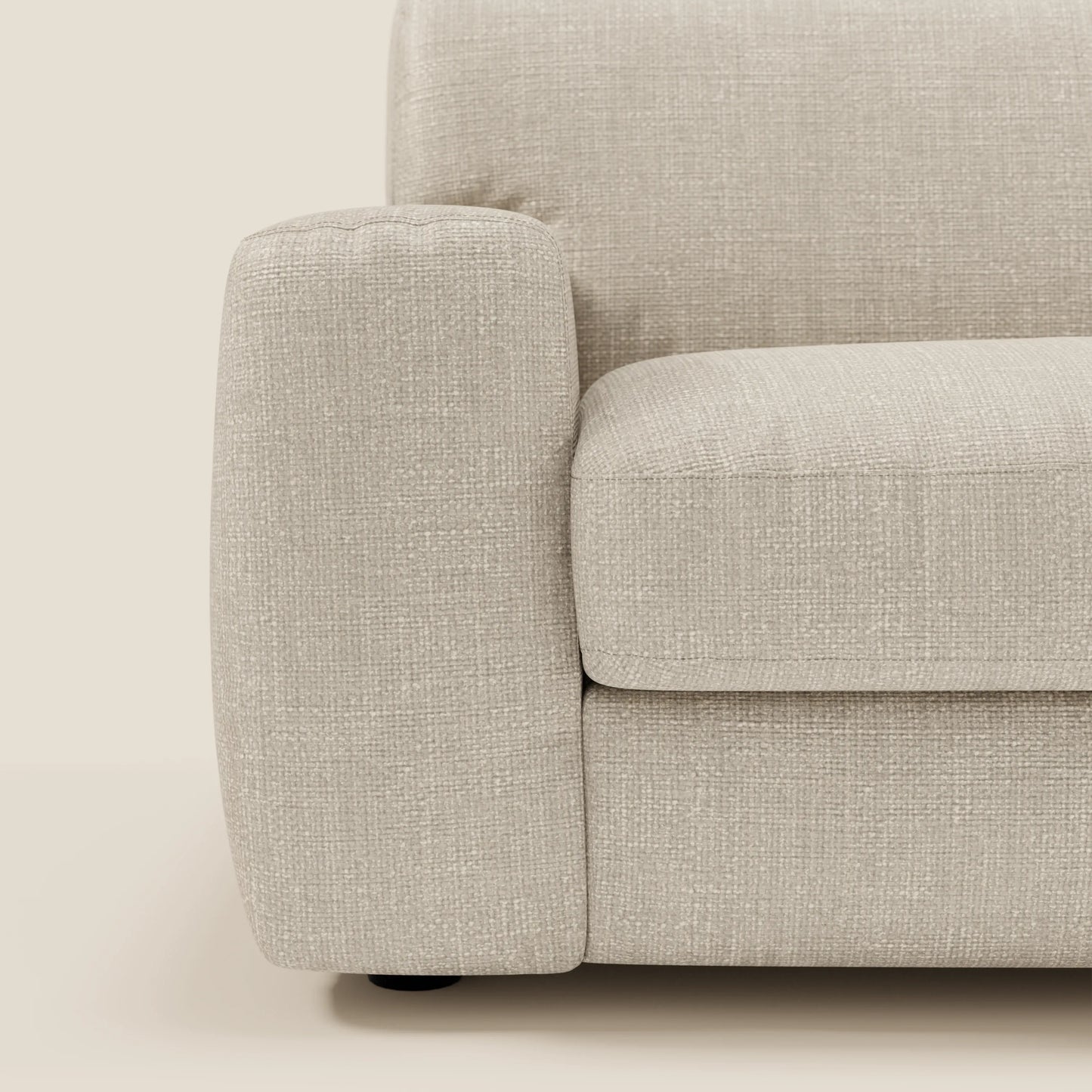 Cloud Divano letto materasso H17 cm dai morbidi cuscini in tessuto impermeabile T06 panna 