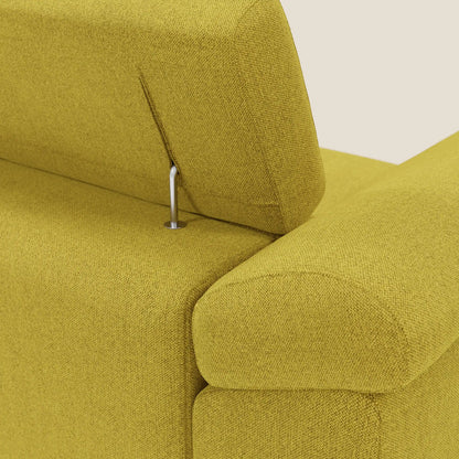 Donatello Divano angolare con sedute scorrevoli braccioli contenitore e poggiatesta in tessuto morbido smacchiabile T23 suola gialla