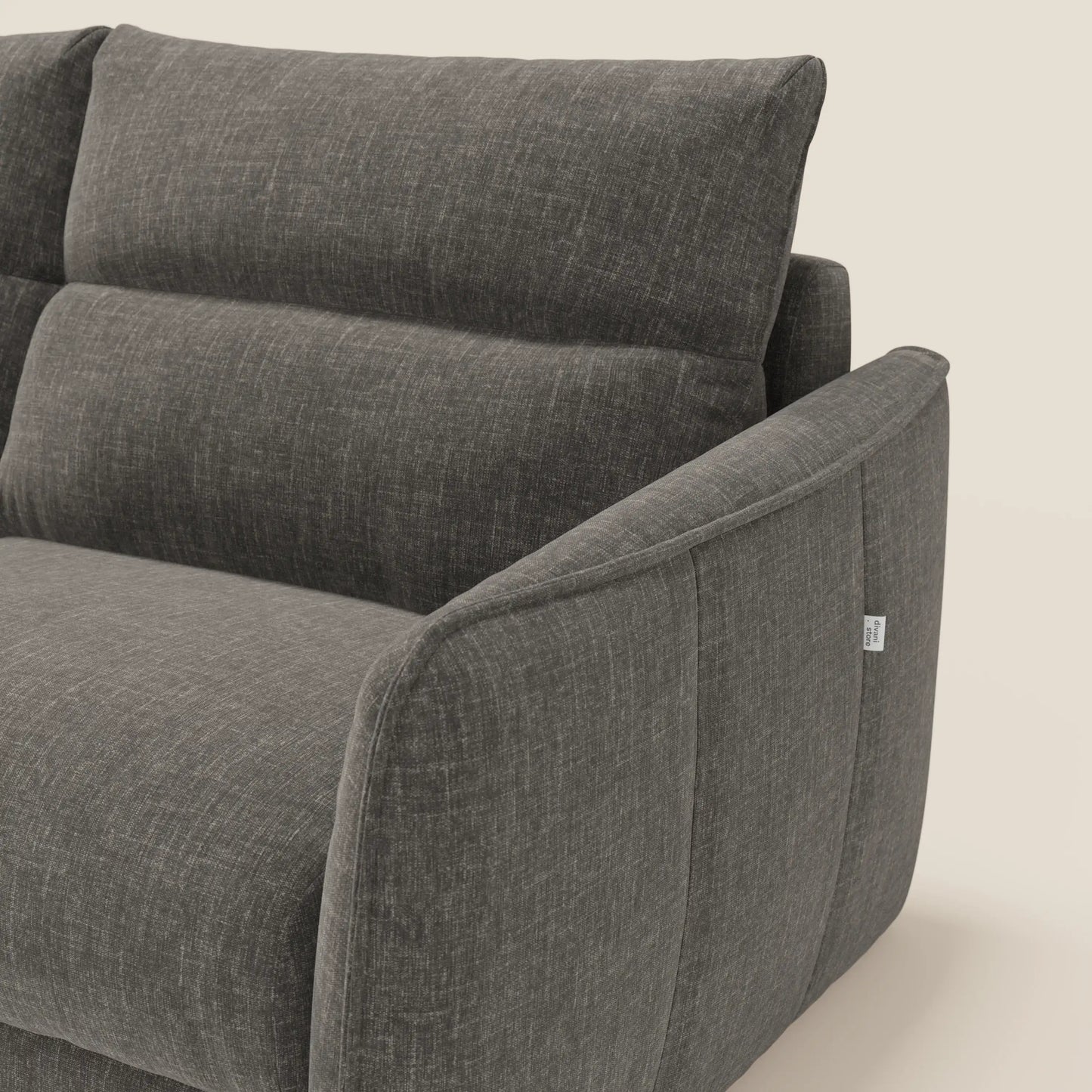 Elios Divano letto con morbidi cuscini spalliera in tessuto smacchiabile T24 antracite