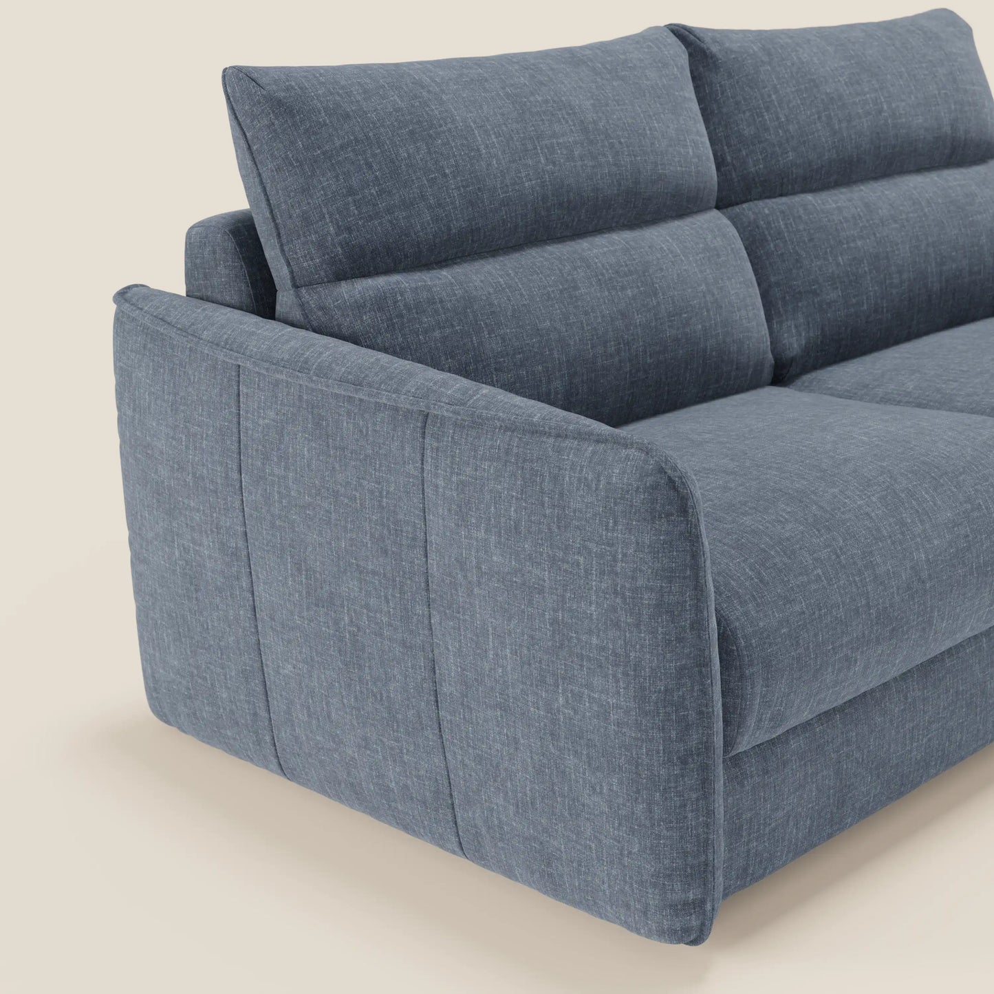Elios Divano letto con morbidi cuscini spalliera in tessuto smacchiabile T24 blu ardesia