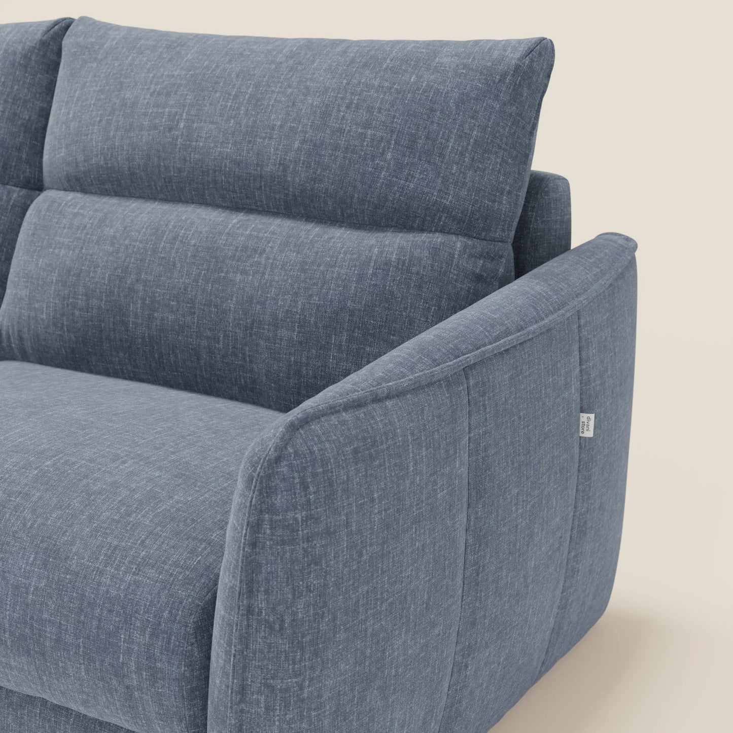 Elios Divano letto con morbidi cuscini spalliera in tessuto smacchiabile T24 blu ardesia