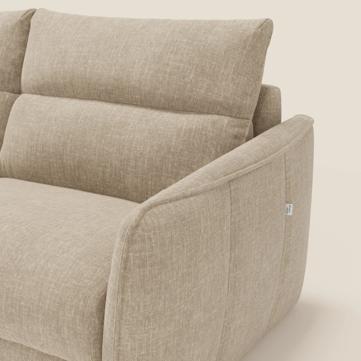 Elios Divano letto con morbidi cuscini spalliera in tessuto smacchiabile T24 beige