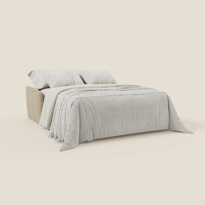 Elios Divano letto con morbidi cuscini spalliera in tessuto smacchiabile T24 beige