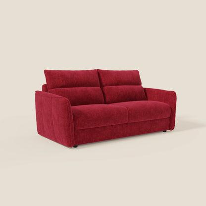 Elios Divano letto con morbidi cuscini spalliera in tessuto smacchiabile T24 rosso bordeaux