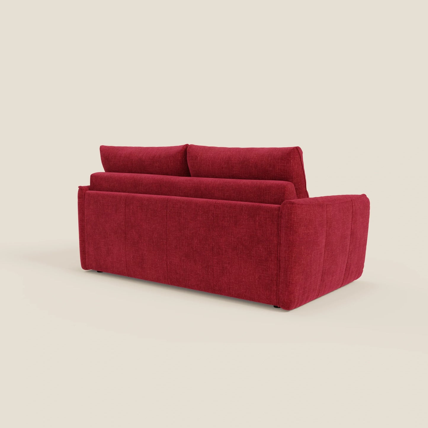Elios Divano letto con morbidi cuscini spalliera in tessuto smacchiabile T24 rosso bordeaux
