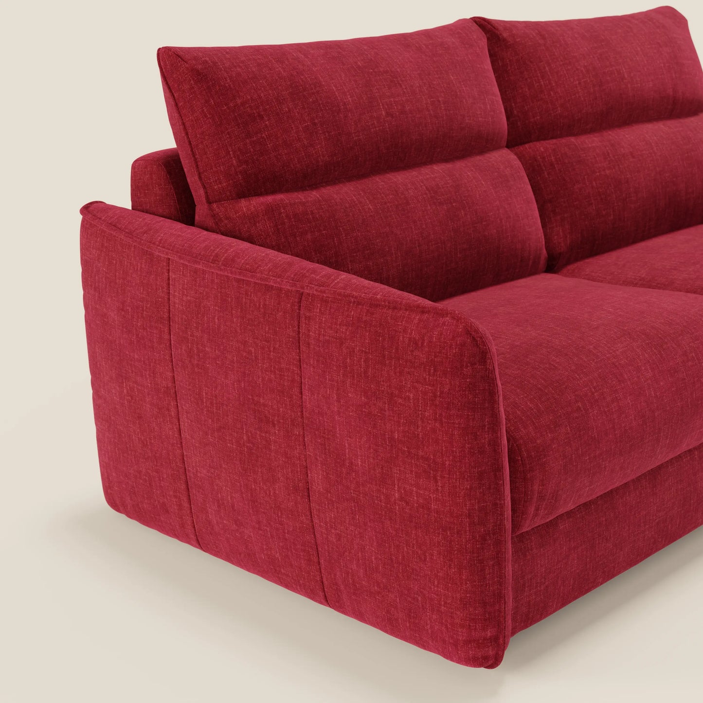 Elios Divano letto con morbidi cuscini spalliera in tessuto smacchiabile T24 rosso bordeaux