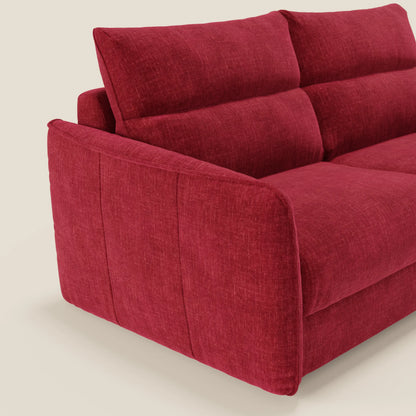 Elios Divano letto con morbidi cuscini spalliera in tessuto smacchiabile T24 rosso bordeaux