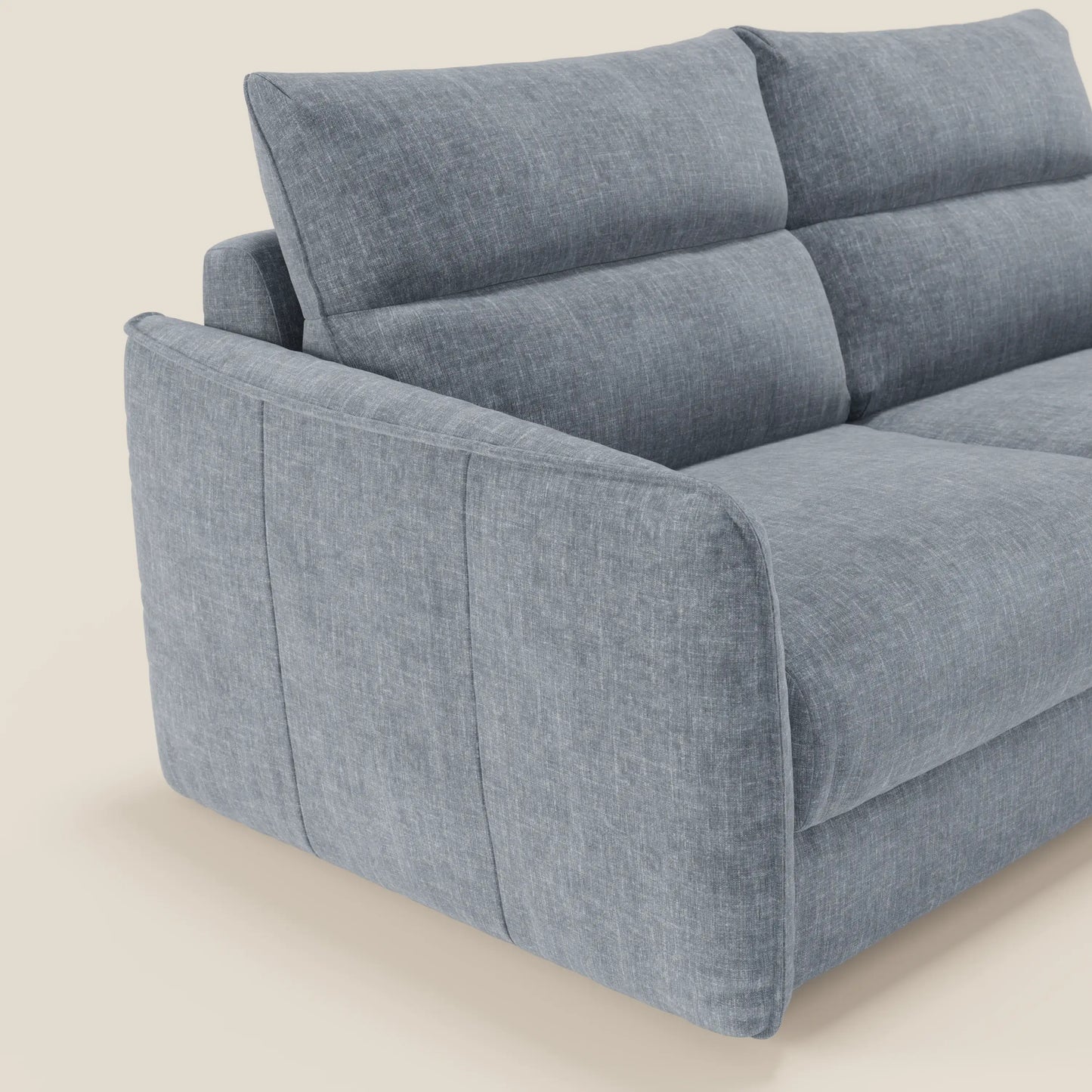 Elios Divano letto con morbidi cuscini spalliera in tessuto smacchiabile T24 carta da zucchero